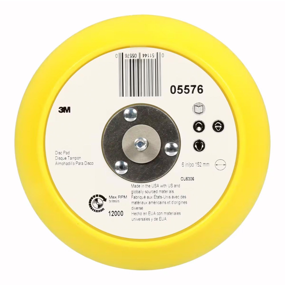 3M 05576 Stikit Disc Pad 150mm 6" No Hole Vinyl Face Back Up