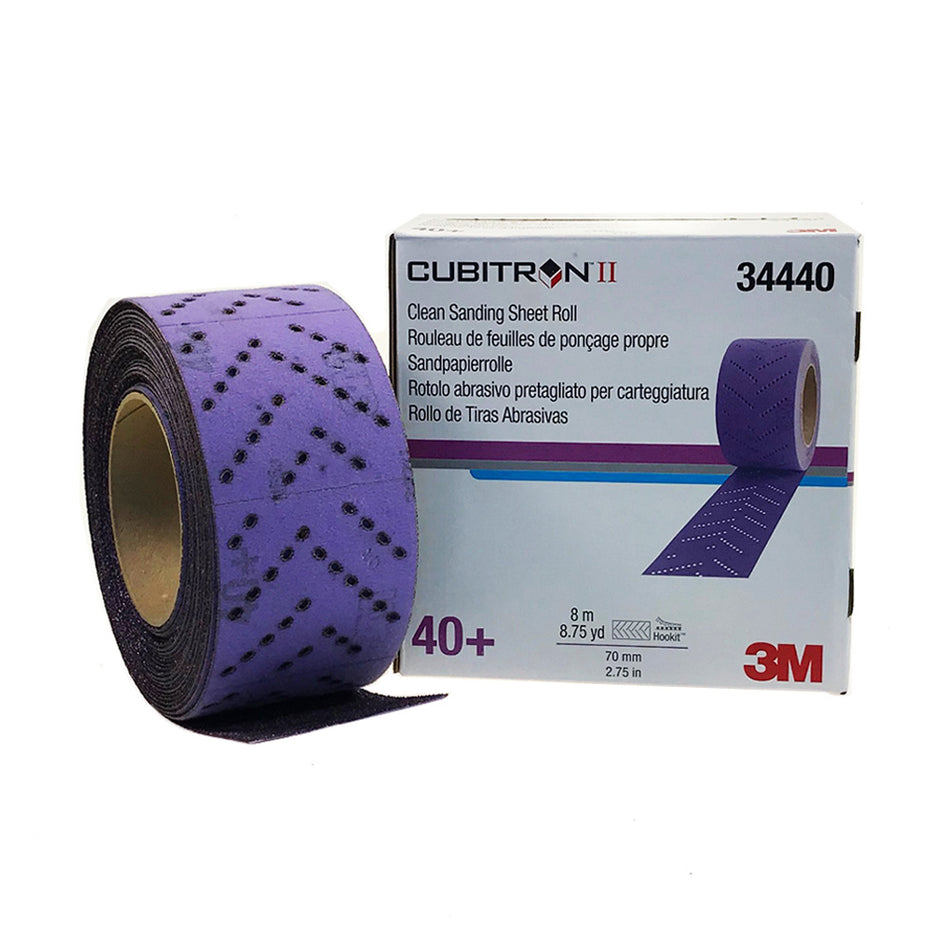 3M 34440 Cubitron II Hookit Clean Sanding Sheet Roll 70mm x 12m 40+