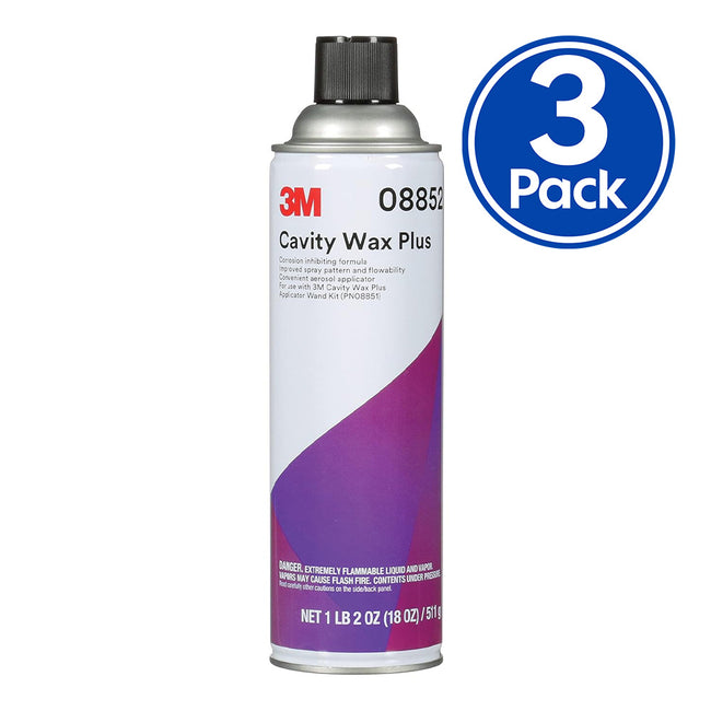 3M 08852 Cavity Wax Plus 511g Aerosol x 3 Pack Interior Corrosion Prevention