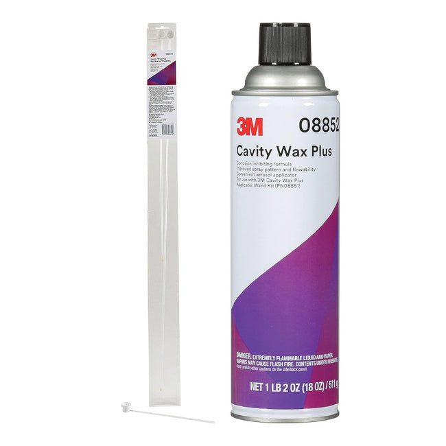 3M 08852 Cavity Wax Plus 511g Aerosol + 08851 Applicator Wand Kit Auto Corrosion