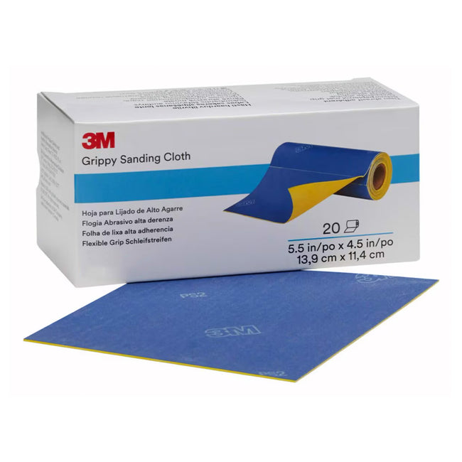 3M Grippy Sanding Cloth P320 - P2000 Choose Grit 140mm x 114mm x 20 Pack Box