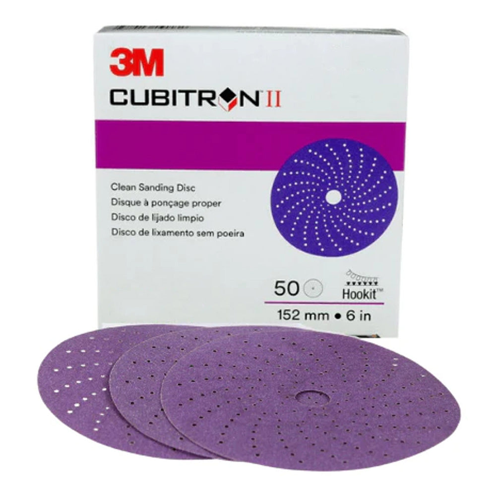 3M 31483 Cubitron II Clean Sanding Hookit Sanding Disc 150mm 320 Grit x 50 Pack