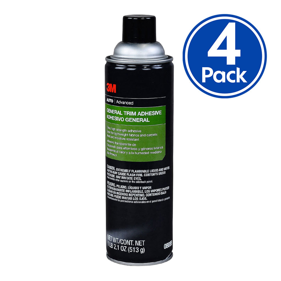 3M 08088 General Trim Adhesive 460g High Strength Spray Adhesive 4 Pack