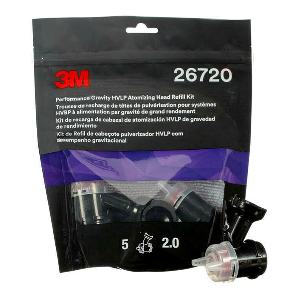 3M 26720 Performance Gravity HVLP Atomizing Head Refill 2.0mm x 5 Pack