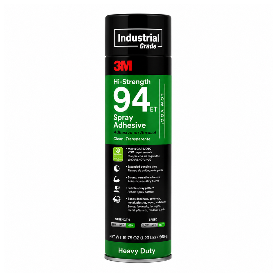 3M Hi-Strength 94 ET Spray Adhesive 560g Low VOC Clear Aerosol