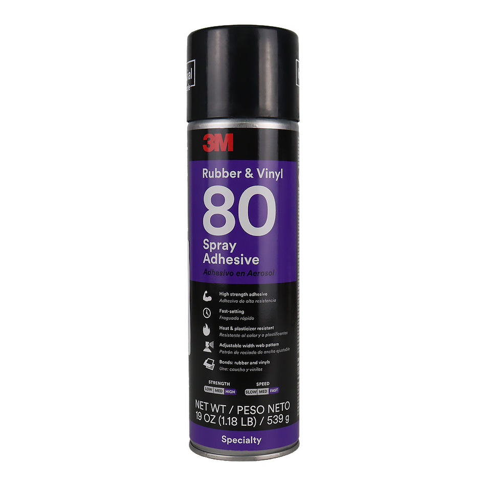 3M 80 Rubber & Vinyl Spray Adhesive 540g High Strength Contact Adhesive