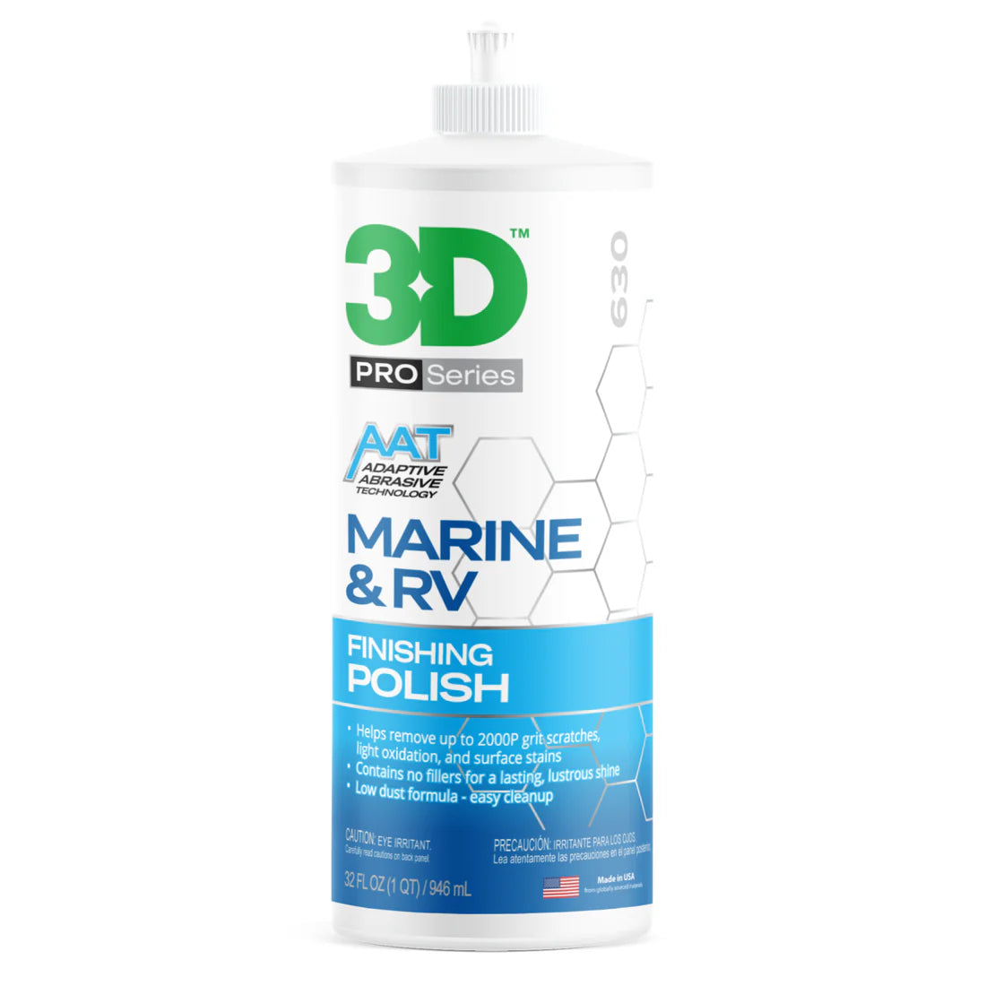 3D Marine & RV Finishing Polish 946ml Heavy Duty Gel Coat