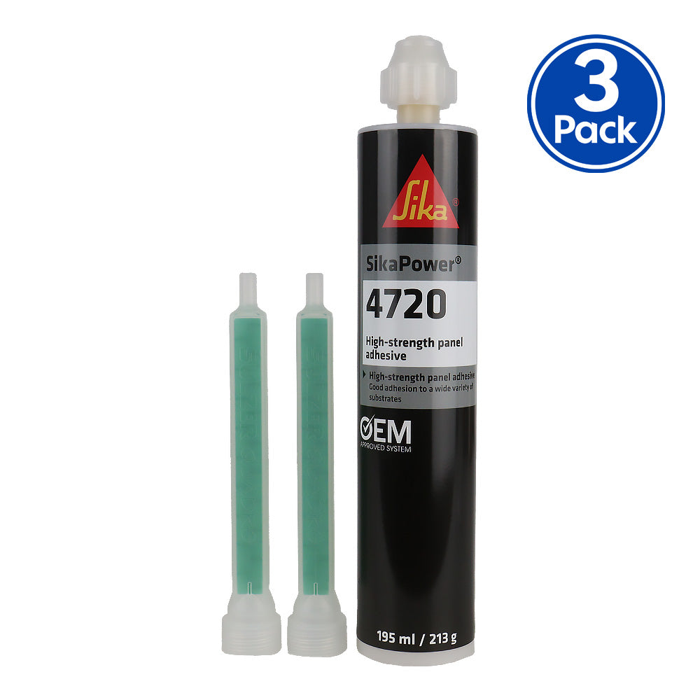 SikaPower 4720 High Strength Epoxy Panel Adhesive 2 Component Bonding 195ml x3
