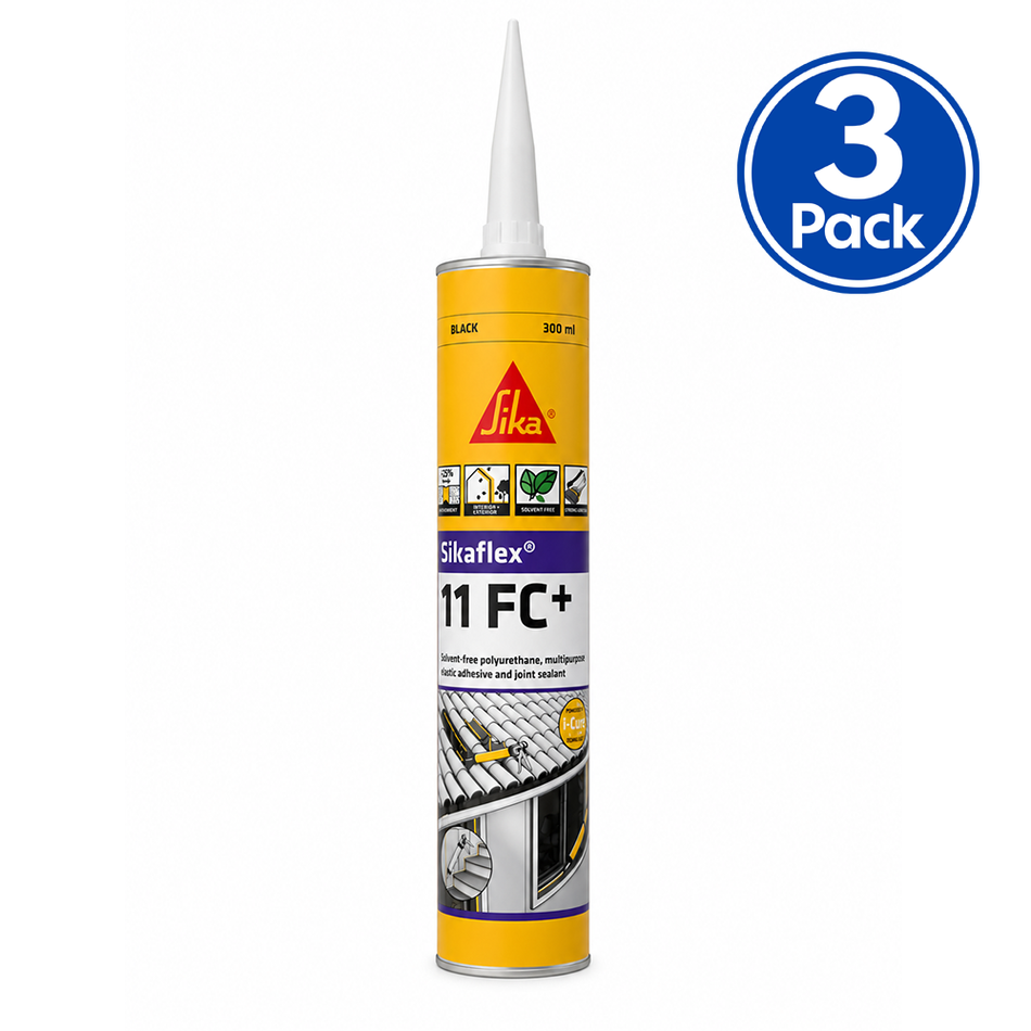 SIKAFLEX 11FC+ Polyurethane Adhesive & Sealant Black 310ml 3 Pack