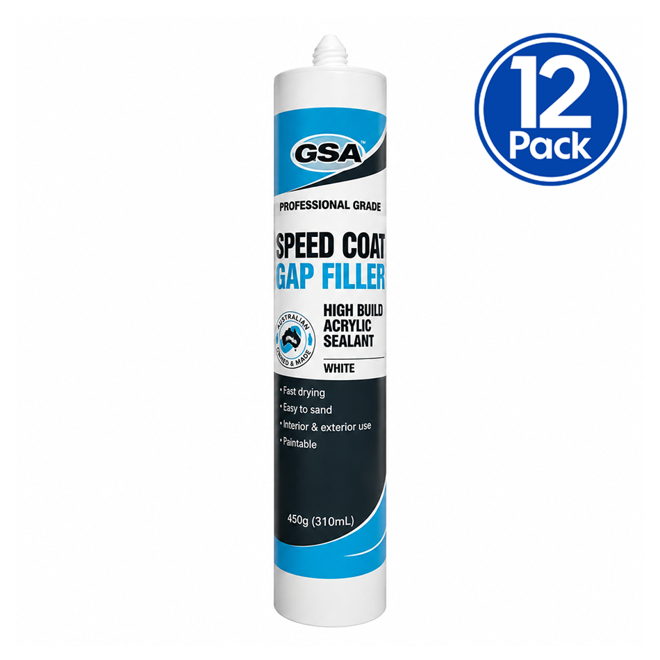 GSA Speed Coat White Fast Drying Paintable Acrylic Gap Filler 450g 12 Pack