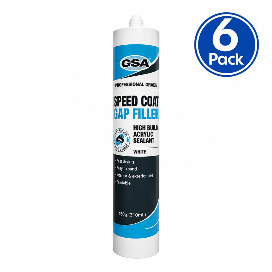 GSA Speed Coat White Fast Drying Paintable Acrylic Gap Filler 450g 6 Pack