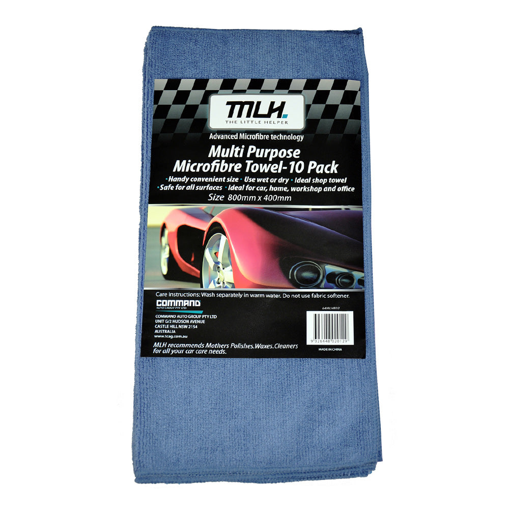 MLH Professional Microfibre Towel 800mm x 400mm x 10 Pack