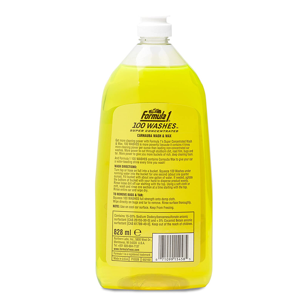 FORMULA 1 100 Washes Super Concentrated Wash & Wax 828ml Carnauba