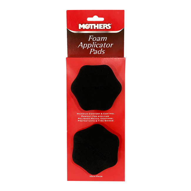 MOTHERS Foam Applicator Pad 4" x 2 Pack Polish Wax Ceramic Soft Black Twin
