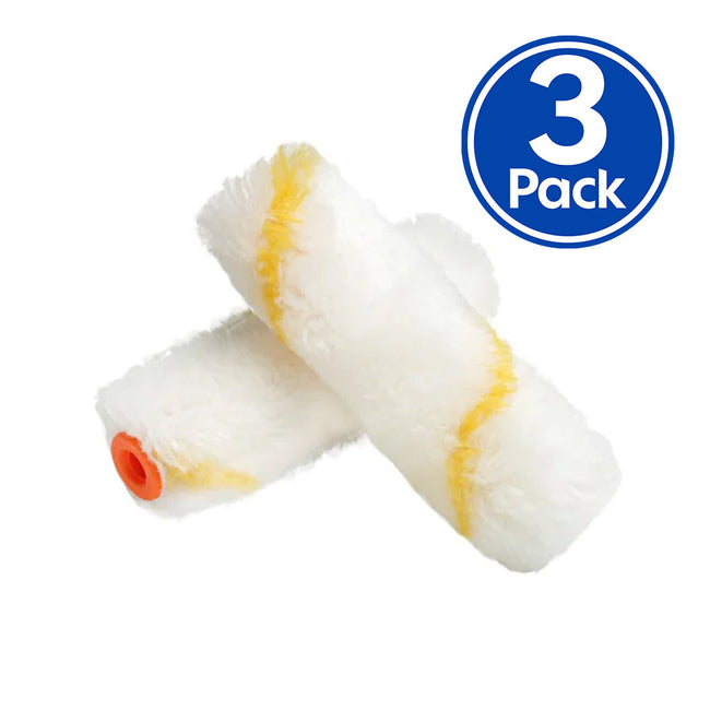 OLDFIELDS Mini Fabric Roller Cover 100mm x 3 Pack For Oil Waterbased Paint