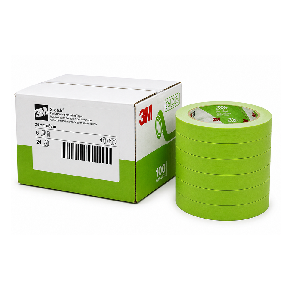 3M Performance Masking Tape 233+ Green 24mm x 55m 26336 Box of 24