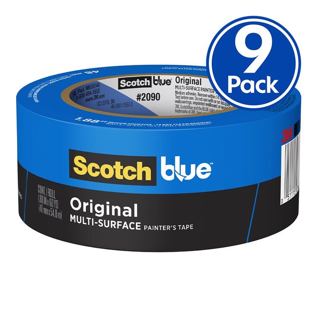 3M 2090 Scotch Blue Original Painters Masking Tape 48mm x 54.8m x 9 Pack