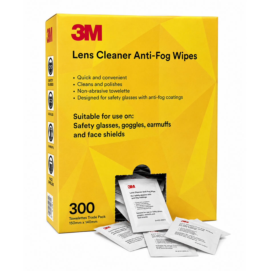 3M Easy Clean Anti-Fog Lens Cleaning Wipes 300 Pack