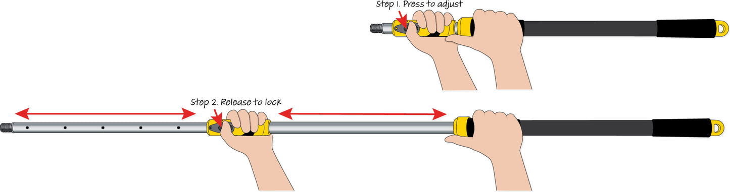 UNi-PRO Professional 2-in-1 Roller Extension Pole 0.7-1.5M Heavy Duty Steel