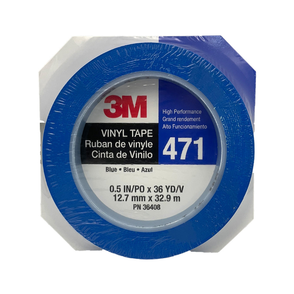 3M 36408 Fine Line Vinyl Tape 471 Blue 12mm X 33m For Edge Painting