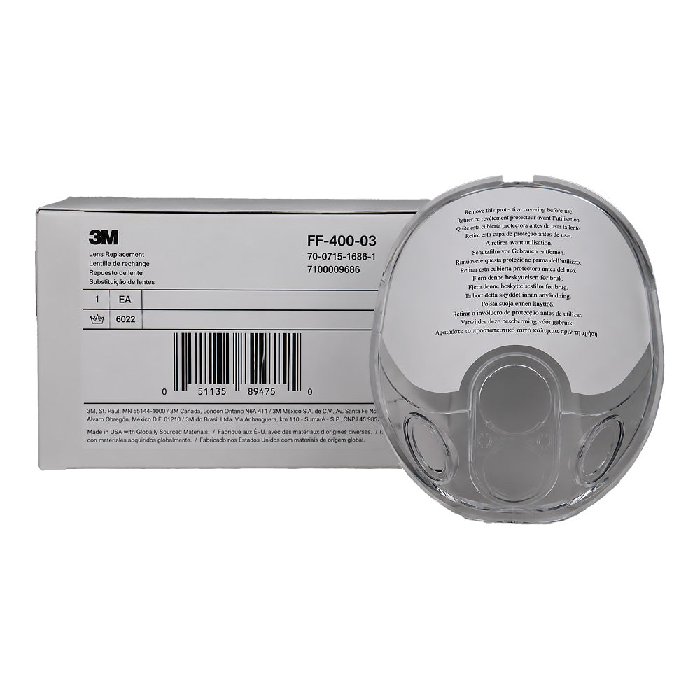 3M Secure Click FF-400-03 Full Face Respirator Replacement Lens Clear