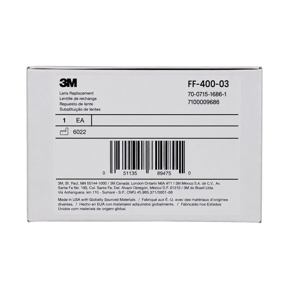 3M Secure Click FF-400-03 Full Face Respirator Replacement Lens Clear