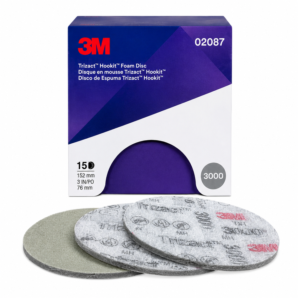 3M Trizact 02087 Hookit Foam Abrasive Discs P3000 76mm 15 Pack