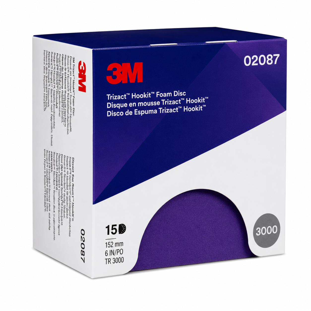 3M Trizact 02087 Hookit Foam Abrasive Discs P3000 76mm 15 Pack