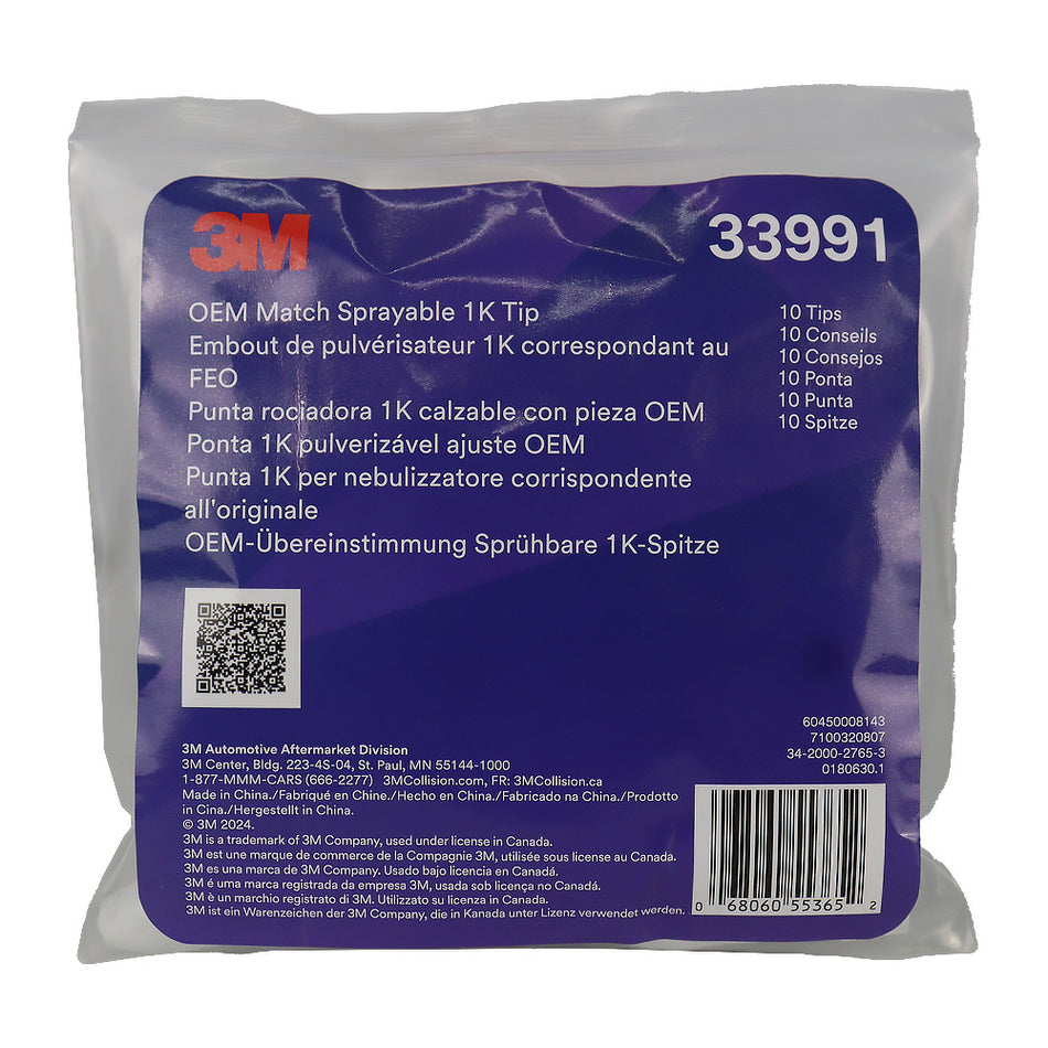 3M OEM Match Sprayable 1K Tip 33991 10 Pack Seam Sealer Nozzles