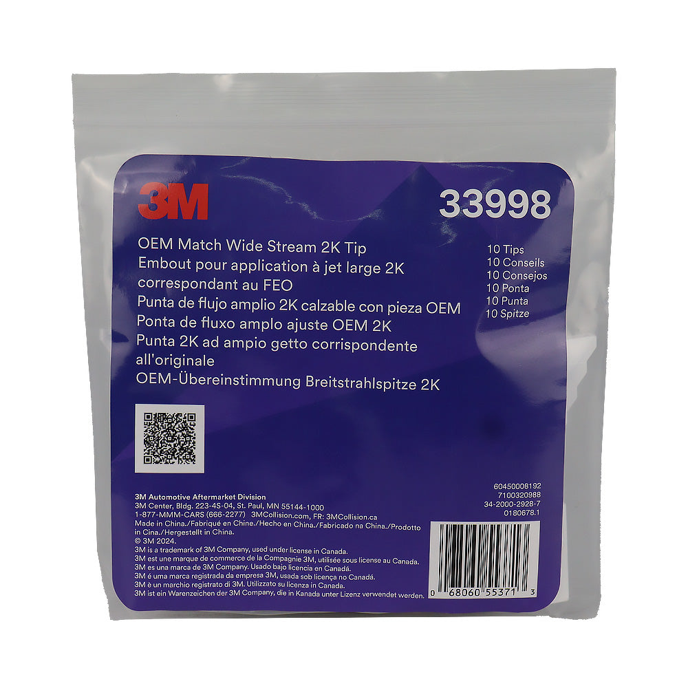 3M OEM Match Wide Stream 2K Tip 33998 10 Pack Seam Sealer Nozzles