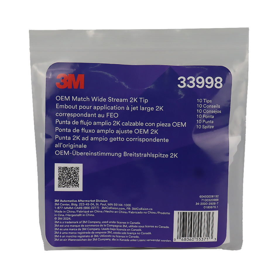 3M OEM Match Wide Stream 2K Tip 33998 10 Pack Seam Sealer Nozzles