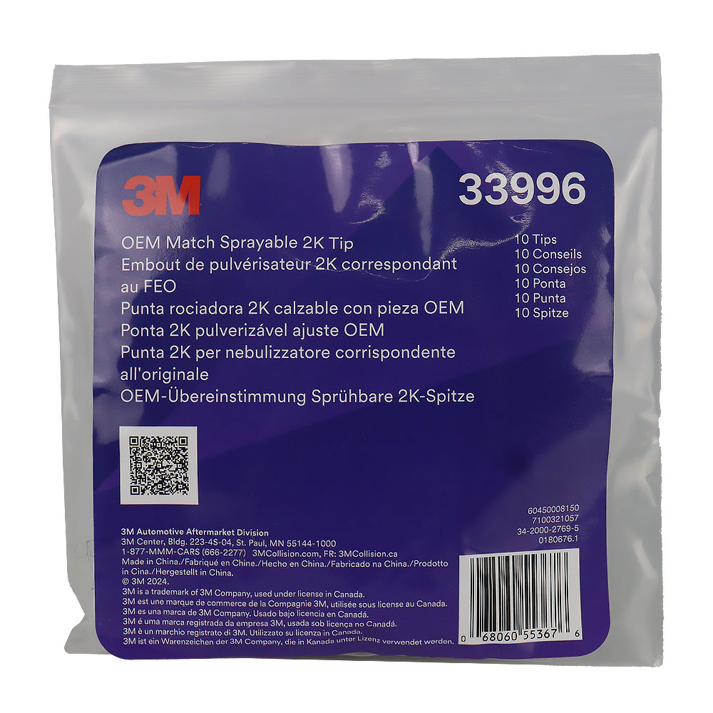 3M OEM Match Sprayable 2K Tip 33996 10 Pack Seam Sealer Nozzles