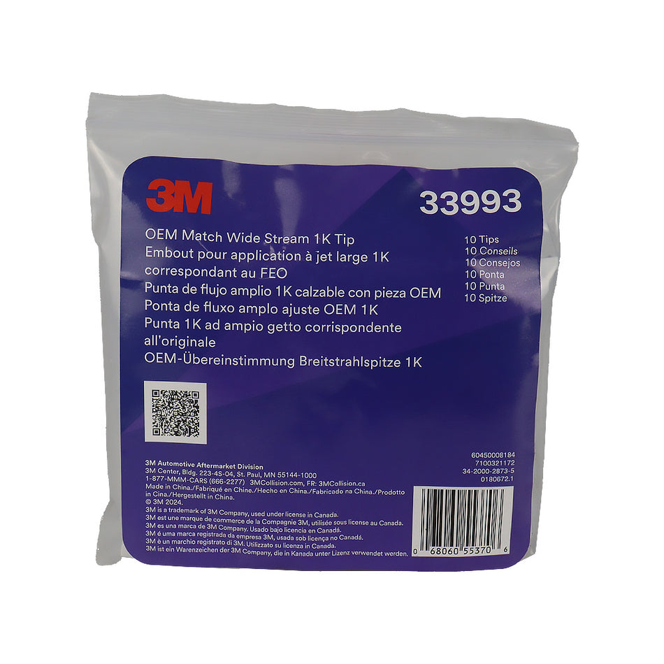 3M OEM Match Wide Stream 1K Tip 33993 10 Pack Seam Sealer Nozzles
