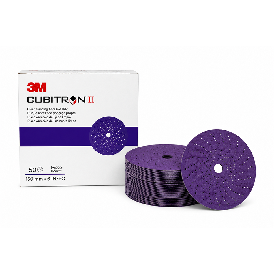 3M 31486 Cubitron II Hookit Clean Sanding Disc 150mm 600+ 50 Pack