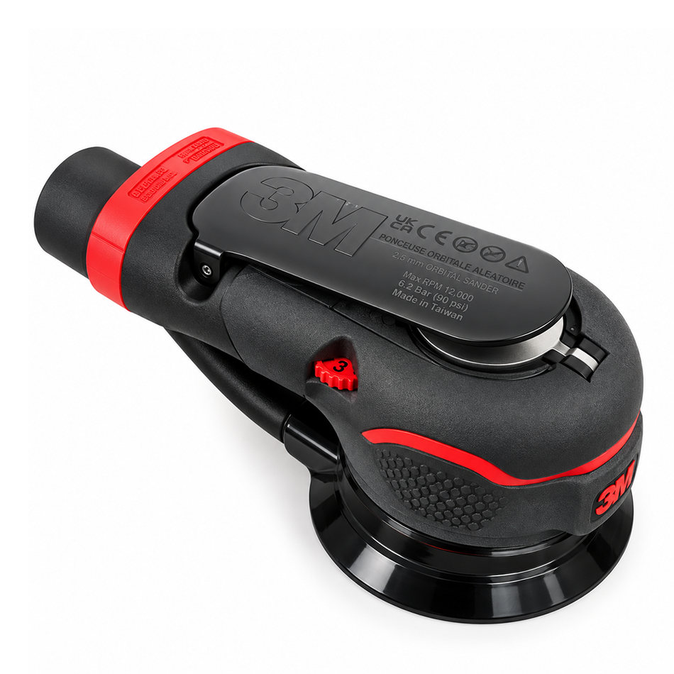 3M 33797 Pneumatic Precision Random Orbital Sander 75mm 2.5mm Orbit Vacuum-Ready