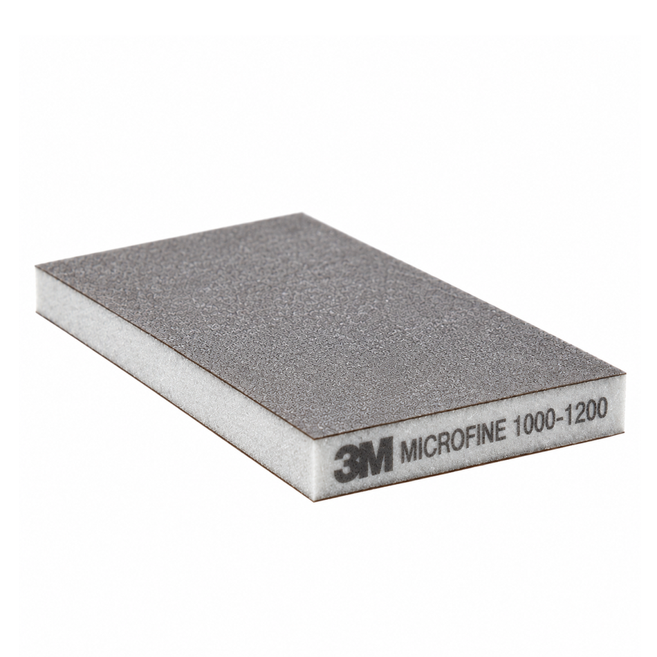 3M 23812 Two-Sided Sanding Sponge Microfine 1000-1200 Grit Grey 124mm x 98mm 10 Pack