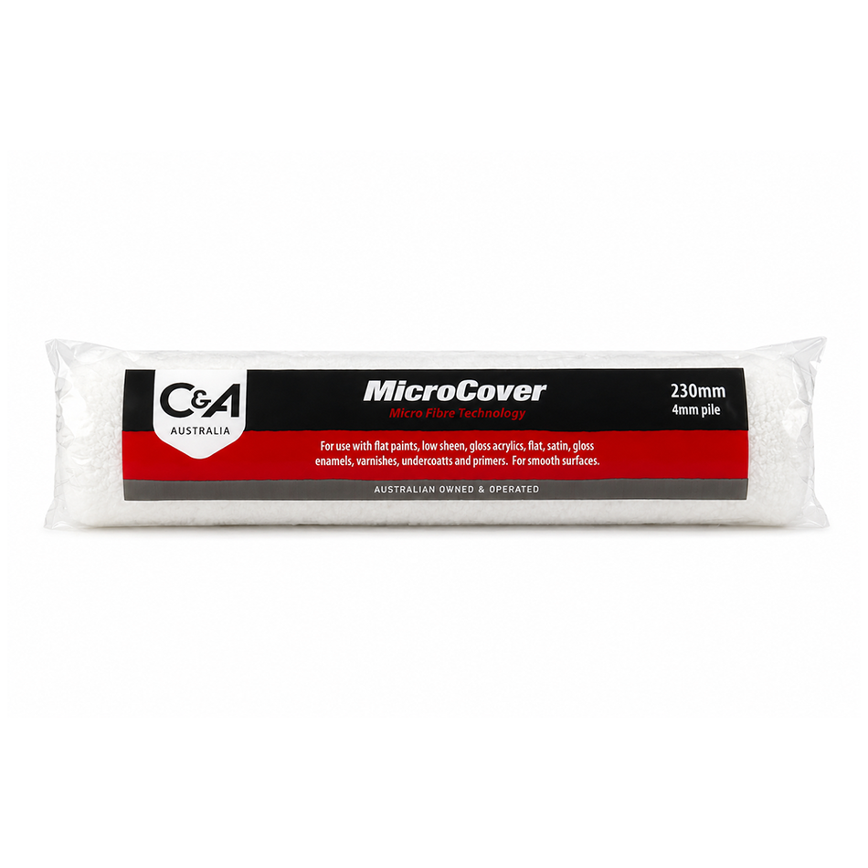 C&A Microfibre Roller Cover 230mm 4mm Nap 4 Pack