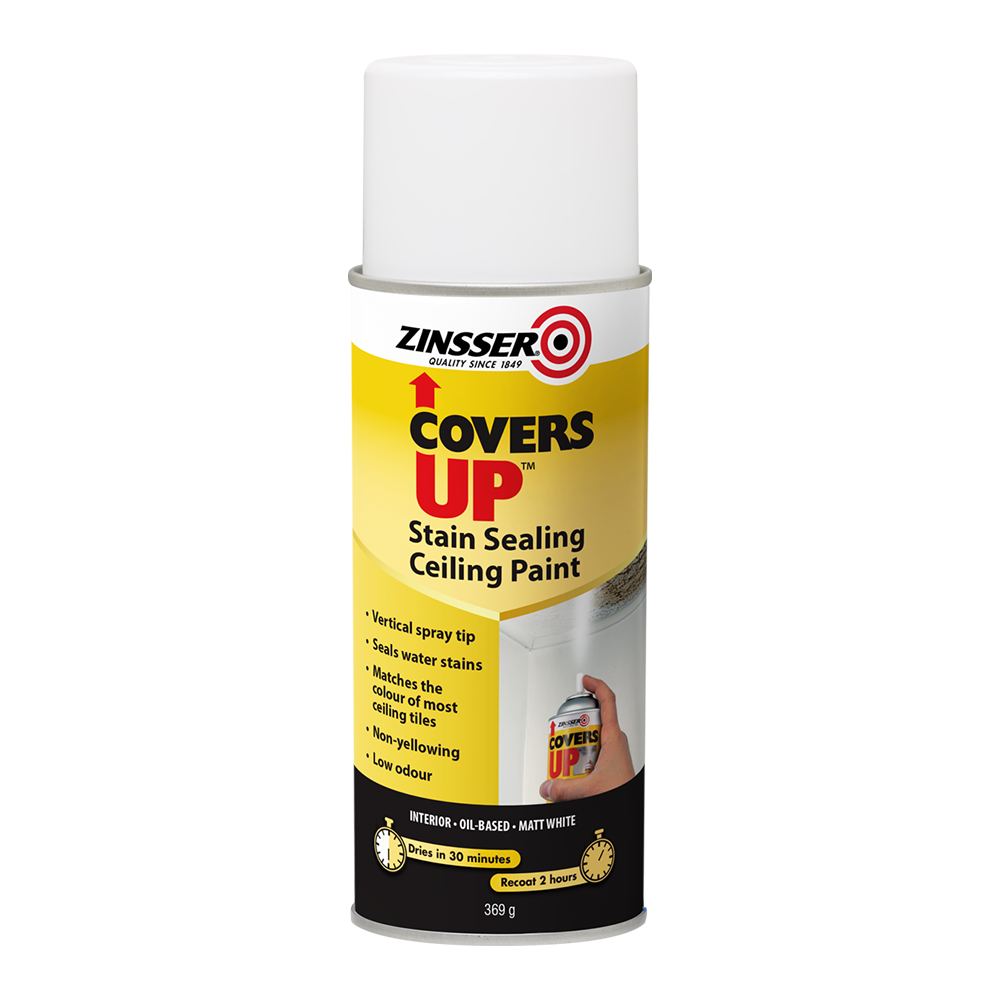 ZINSSER RUST-OLEUM Covers Up Ceiling Paint & Primer Aerosol 369g White Spray