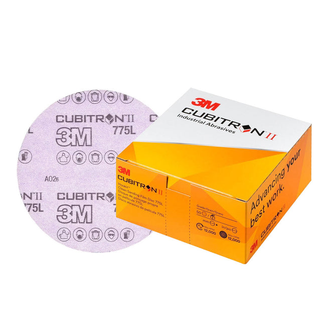 3M Cubitron II 47082 Hookit Clean Sanding Film Disc 775L P320+ 150mm x 50 Pack