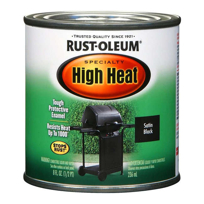 RUST-OLEUM Specialty High Heat Tough Protective Enamel Satin Black 236mL Brush On