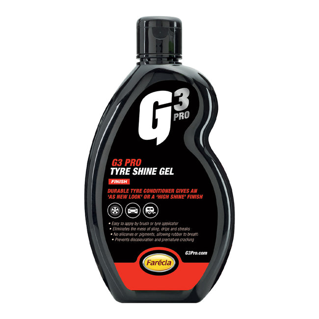 FARECLA G3 Pro Tyre Shine Gel 500ml High Shine Durable Finish Silicone Free