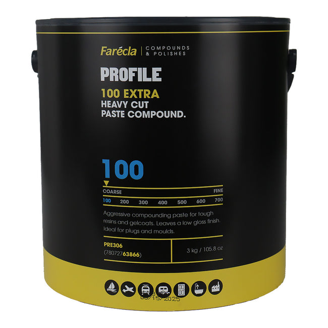 FARECLA Profile 100 Extra Heavy Cut Paste Compound 3kg Professional Cutting