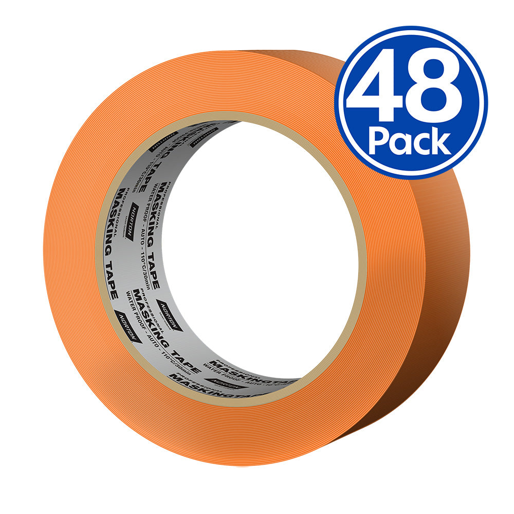 NORTON High Temp 110°C Orange Automotive Masking Tape 18mm Waterproof Pack Box