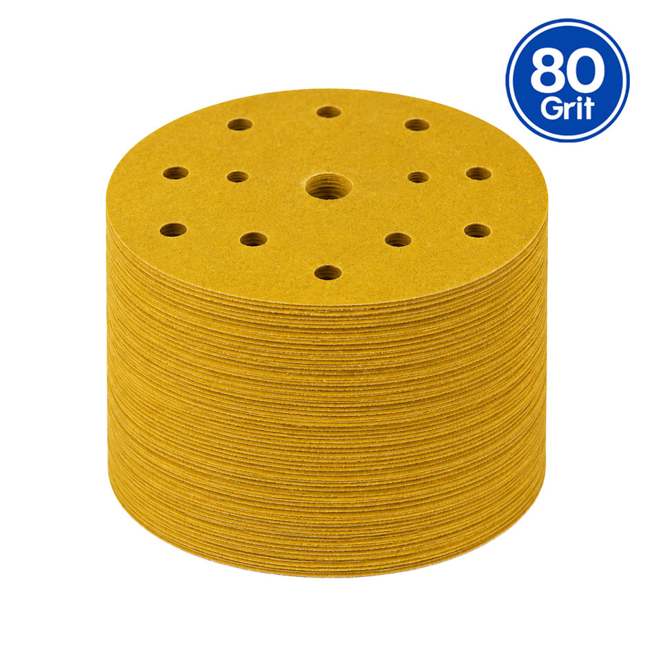 3M 51543 Gold Sanding Discs 288U 150mm 15 Hole 100 Pack P80