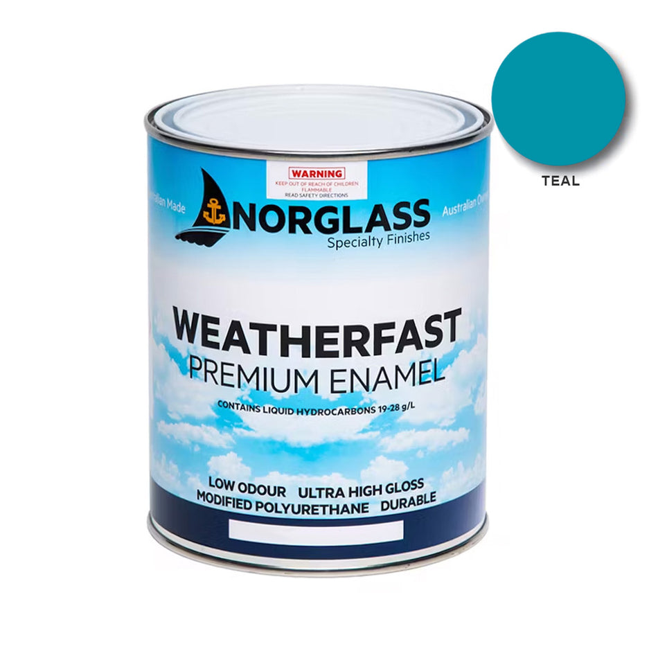 NORGLASS Weatherfast Marine Premium Enamel 1L Teal High Gloss