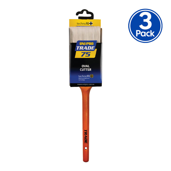 UNi-PRO Trade Oval Cutter Brush Paint Cutting In Brush 75mm x3