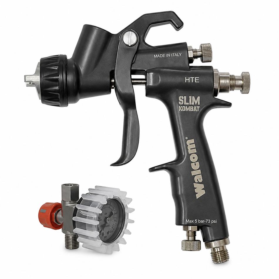 WALCOM Slim Kombat HTE 1.3mm Camo Green Kevlar Gravity Spray Gun Kit