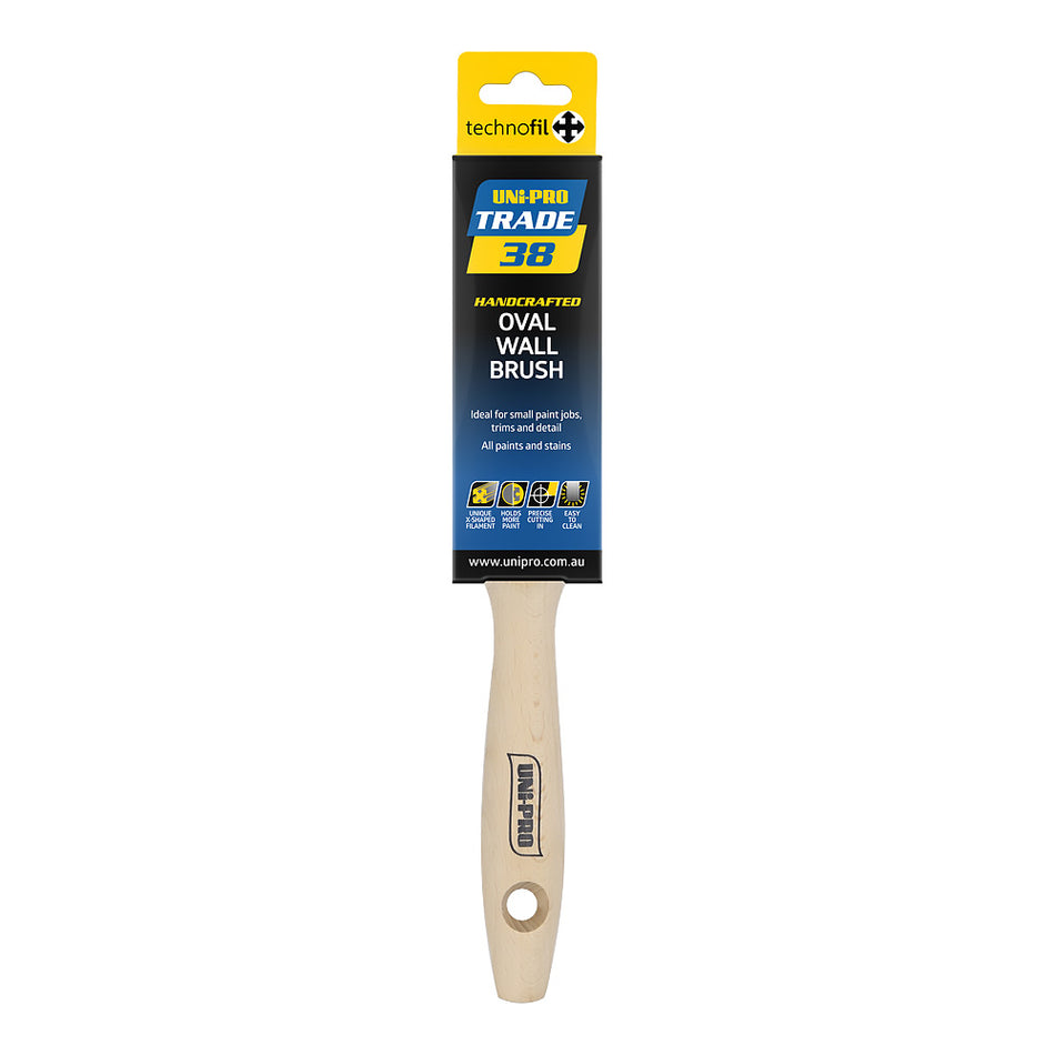 UNi-PRO Trade Oval Wall Brush 38mm Professional Paint Application