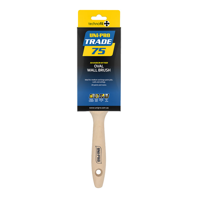 UNi-PRO Trade Oval Wall Brush 75mm Professional Paint Application