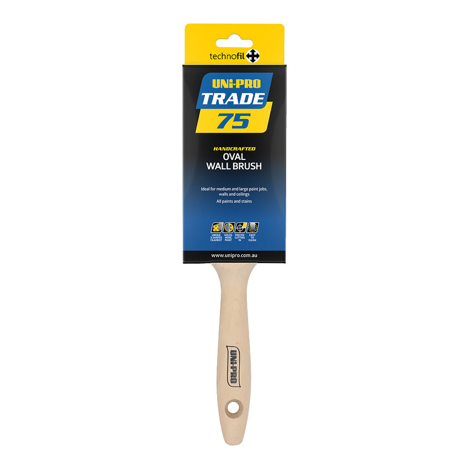 UNi-PRO Trade Oval Wall Brush 75mm Professional Paint Application